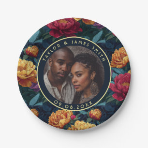 Classy Peonies Plate For Destination Wedding Party