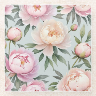 Classy Peony Glass Coaster