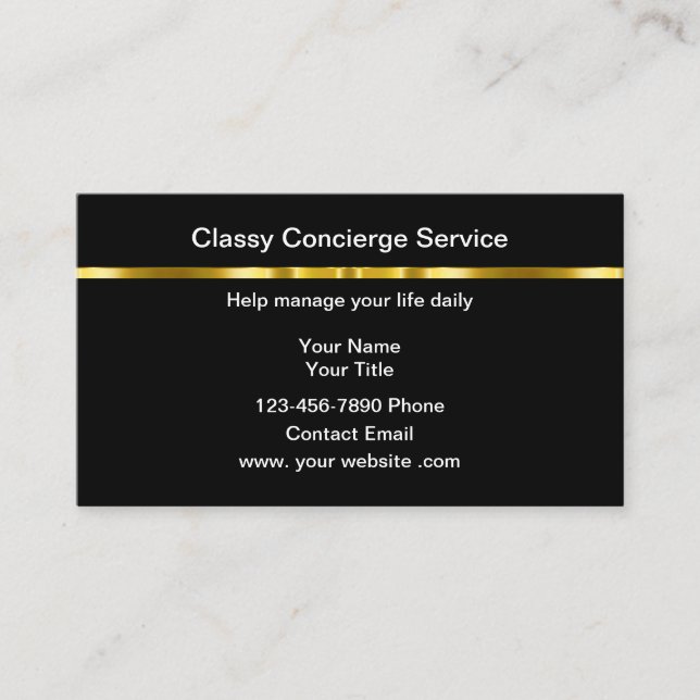 Classy Personal Concierge Business Cards Design (Front)