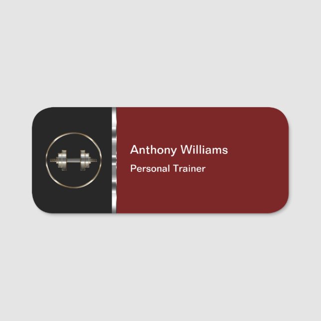 Classy Personal Fitness Trainer Name Tags (Front)