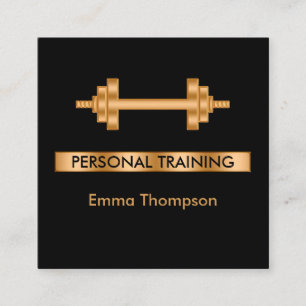 Classy Personal Trainer Fitness Square Business Card