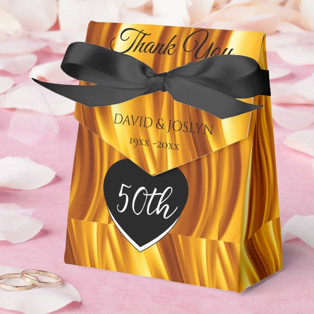 Classy Personalised 50th Anniversary Celebration Favour Box (Wedding)