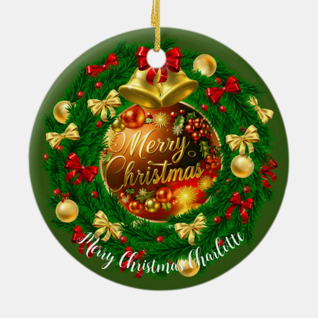 Classy Personalised Christmas Tree Ornaments (Back)