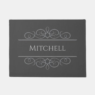Classy Personalised Doormat Grey   Editable
