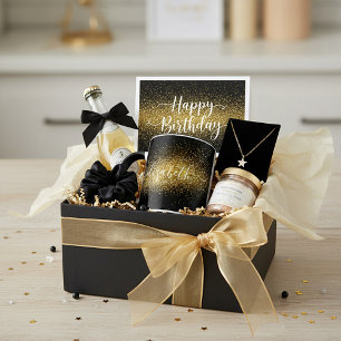 Classy personalised gold glitter mug