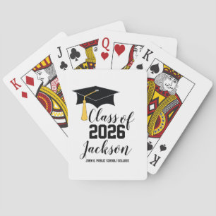Classy Personalised Graduation Cap and Tassel Playing Cards