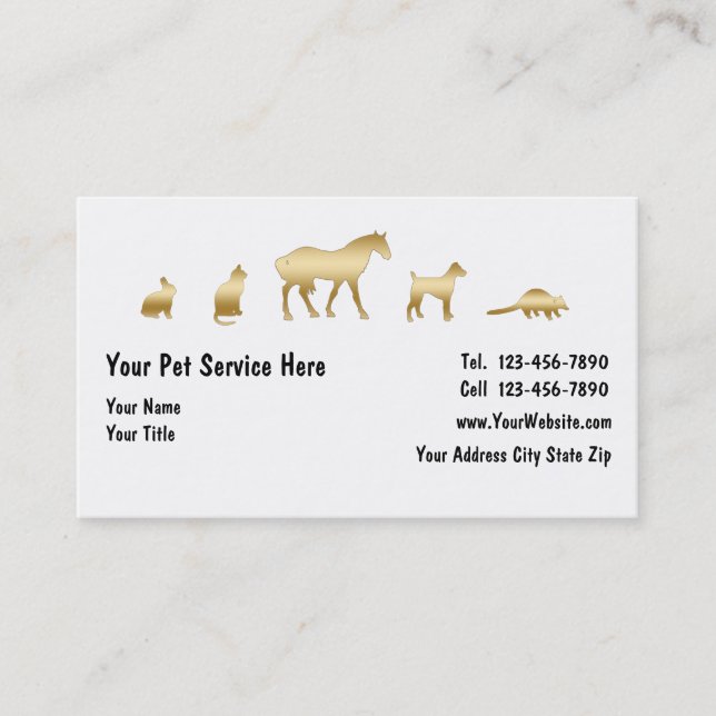 Classy Pet Business Cards (Front)