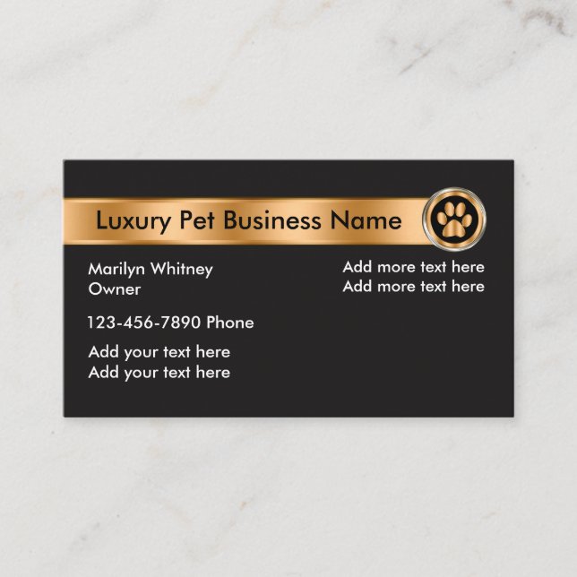 Classy Pet Business Or Service Card (Front)