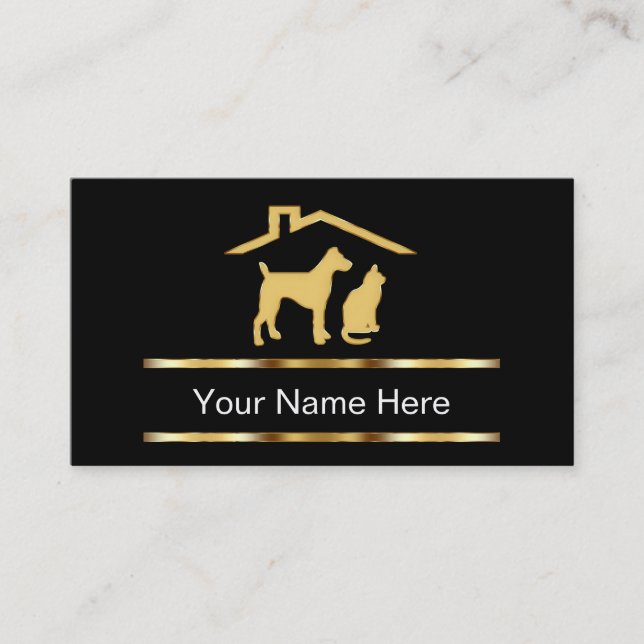 Classy Pet Care Business Cards (Front)