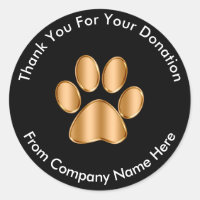 Classy Pet Donation Logo Thank you Stickers