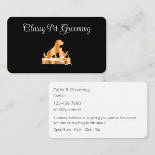 Classy Pet Grooming Rounded Corner Business Cards