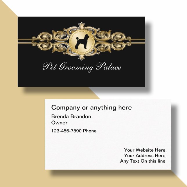 Classy Pet Grooming Services Business Card (Creator Uploaded)