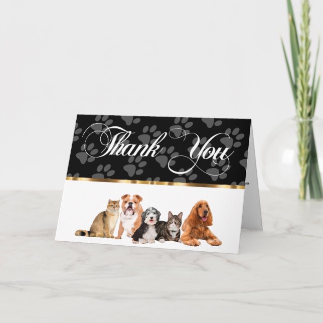 Classy Pet Rescue or Association Thank You Cards (Front)