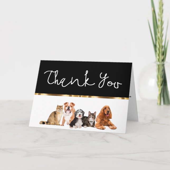 Classy Pet Rescue or Association Thank You Cards (Front)