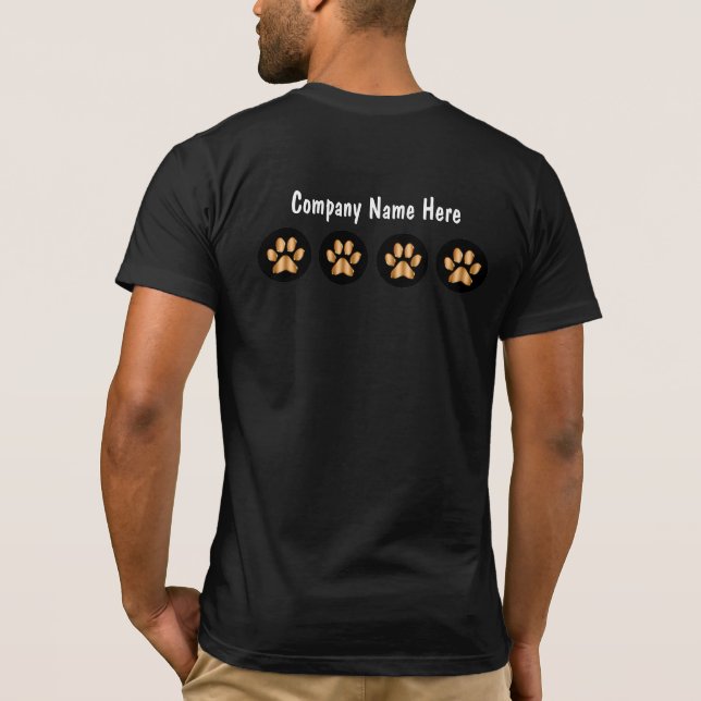 Classy Pet Service Golden Paws Work Shirts (Back)