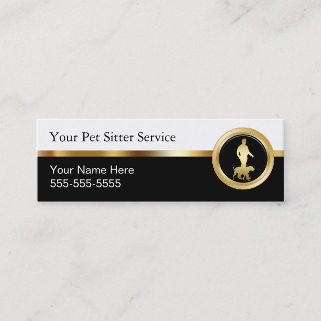 Classy Pet Sitter Business Cards (Front)
