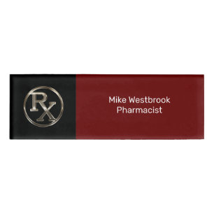 Classy Pharmacist Name Tag Design Template