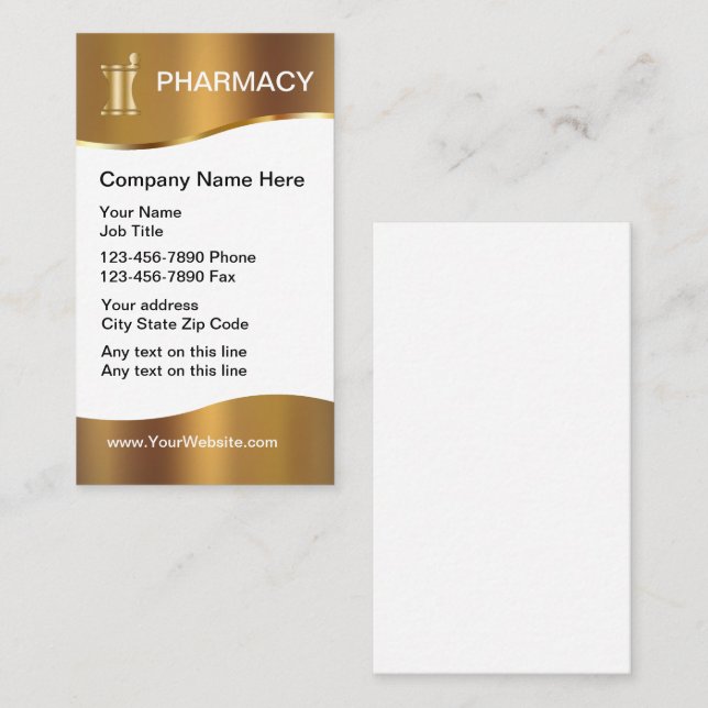 Classy Pharmacy Business Cards (Front/Back)