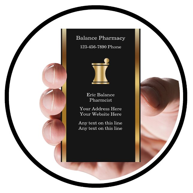 Classy Pharmacy Business Cards (Creator Uploaded)