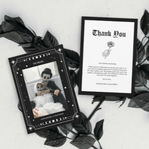 Classy Photo Halloween Wedding Thank You Card