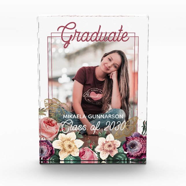 Classy Photo Personalised Congratulations Graduate Block (Front)