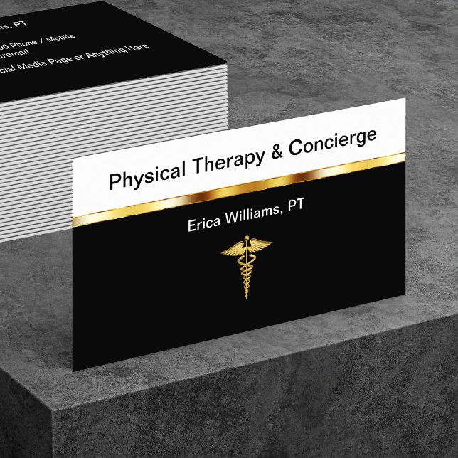 Classy Physical Therapist Concierge Business Cards (Creator Uploaded)