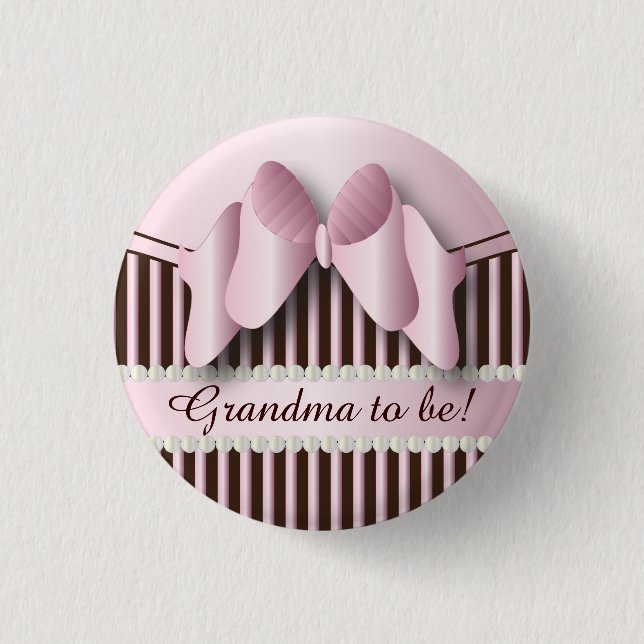Classy Pink and Brown Stripes 3 Cm Round Badge (Front)