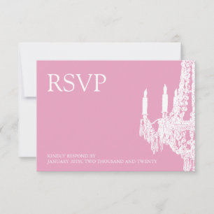 Classy Pink Chandelier RSVP Cards (3.5x5)