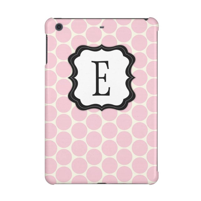 Classy Pink Dots Monogram iPad Mini Retina Case (Back)