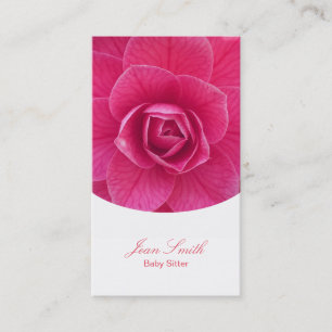 Classy Pink Floral Baby Sitter Business Card