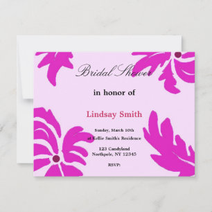 Classy Pink Floral Bridal Shower Invitation