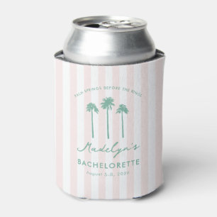 Classy Pink Green Palm Springs Bachelorette Party Can Cooler