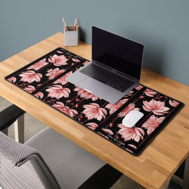 Classy Pink Lotus Desk Mat (Office 2)