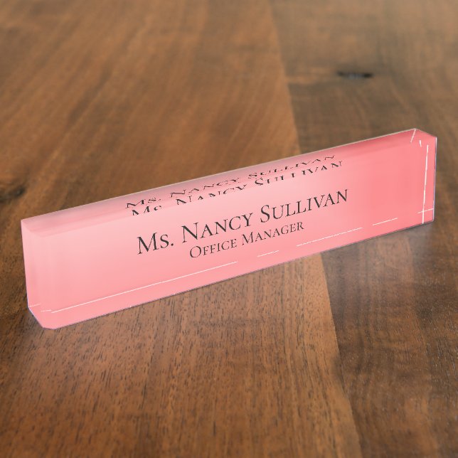 Classy Pink Ombre Nameplate (Side)