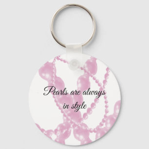 Classy Pink Pearls   Keychain