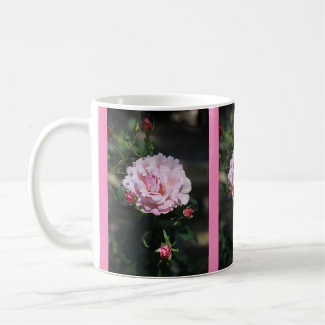 Classy Pink Rose Beautiful Nature Photograph Coffee Mug (Left)