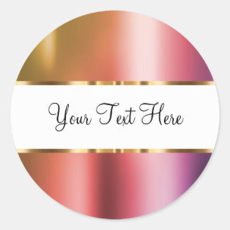 Classy Pink Rose Gold Custom Sticker Labels