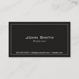 Classy Plain Dark Referee Business Card