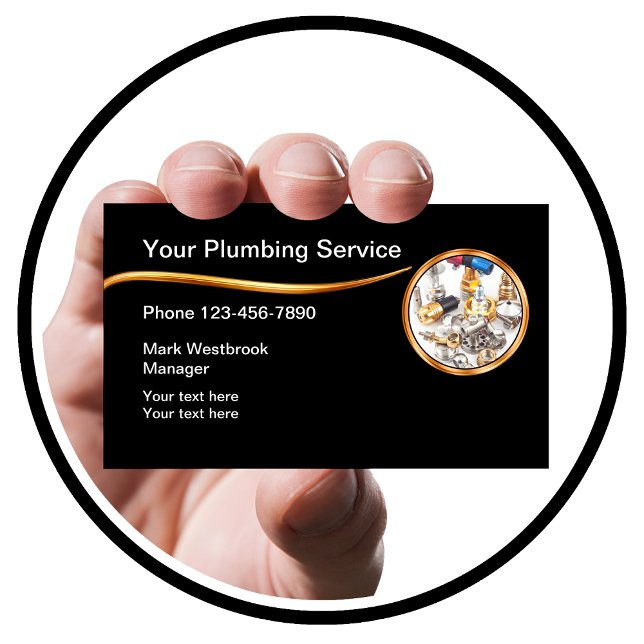 Classy Plumbing Service Modern Business Cards (Creator Uploaded)