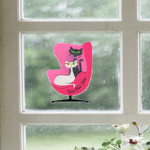 Classy Pretty Atomic Cats in Bright Pink Chair