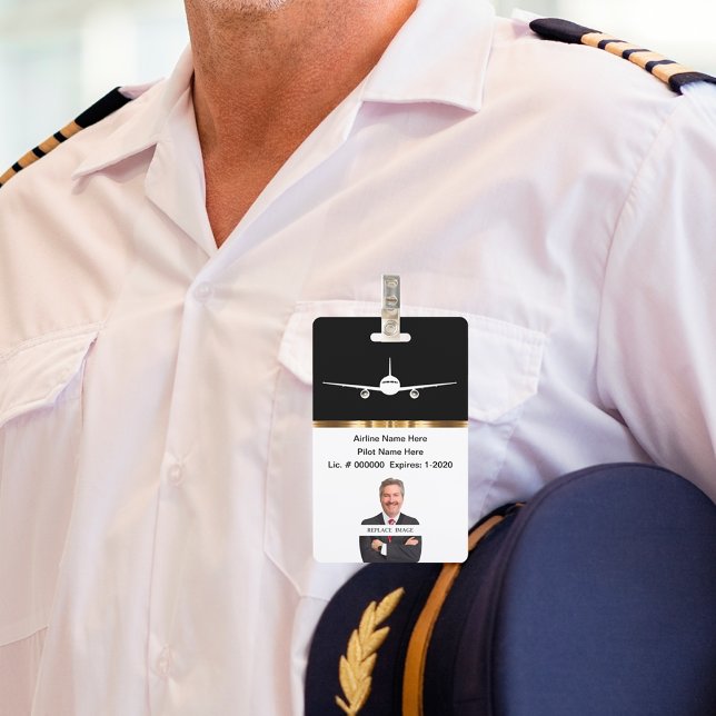 Classy Private Airline Pilot Photo ID Badge (Creator Uploaded)