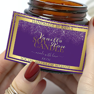Classy Product Packaging Labels Purple and Gold