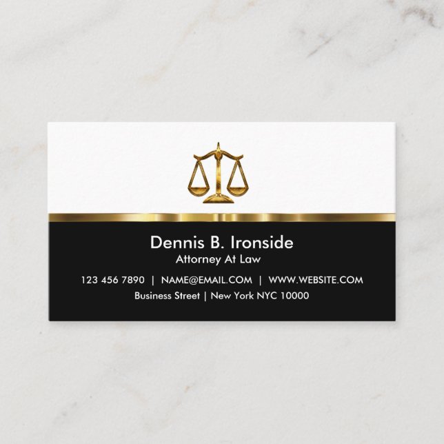Classy Professional Attorney Business Card (Front)