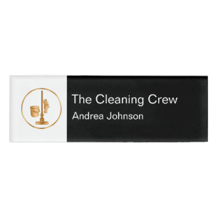 Classy Professional Cleaning Service Name Tag