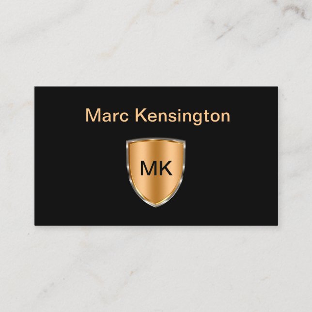 Classy Professional Masculine Monogram Business Card (Front)