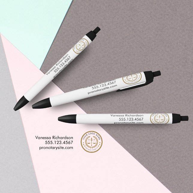 Classy Promotional Business Logo Notary Public  Black Ink Pen (Creator Uploaded)