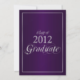Classy Purple and Silver 2012 Graduate Invitation