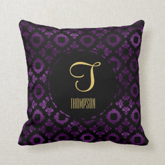 Classy Purple, Black, and Gold Cushion