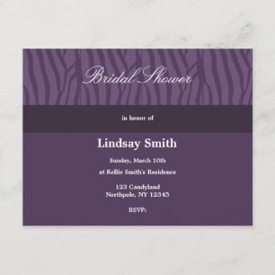 Classy Purple Bridal Shower Invitation