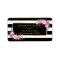 Classy Purple Floral Gold Black White Stripes